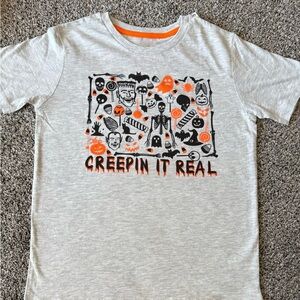 Gray Halloween Graphic T-Shirt